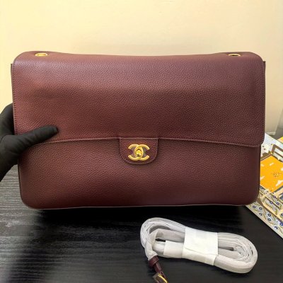 26S Maxi Flap口蓋包大號酒紅色