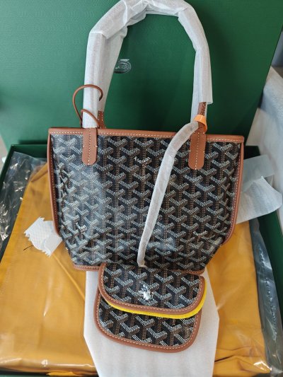 Anjou Mini Tote雙面購物袋棕色